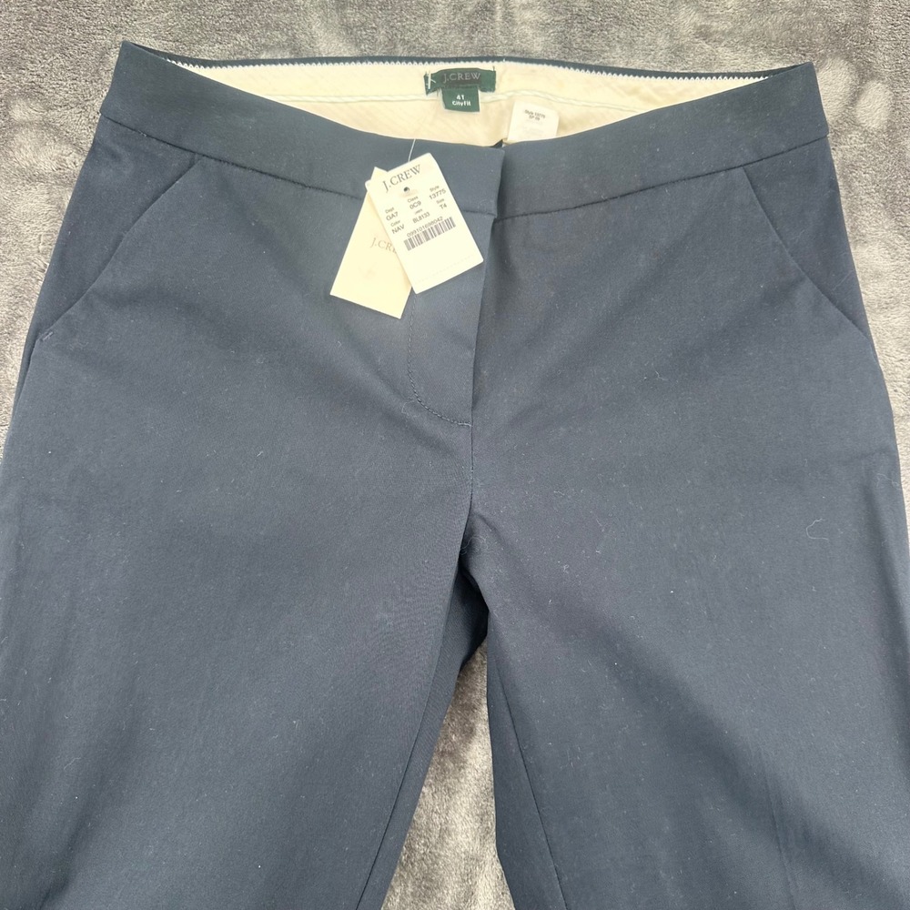 J.Crew Navy Blue City Fit Wide Leg Flare Trousers Pants 4T New 13775 - Picture 2 of 8